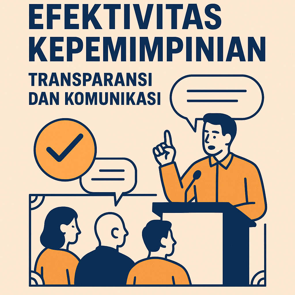 Ilustrasi tim yang didampingi oleh pemimpin dengan transparansi dalam kepemimpinan