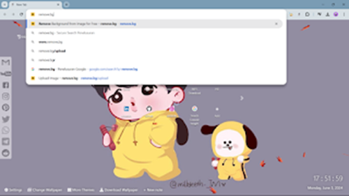 mengetik alamat situs remove.bg di kolom pencarian browser