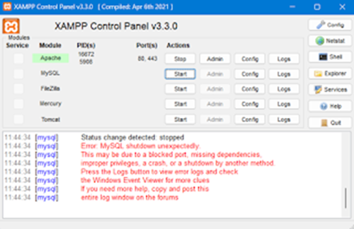 MySQL error